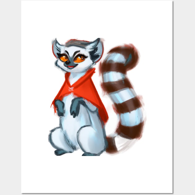 Cute Lemur Drawing Wall Art by Play Zoo